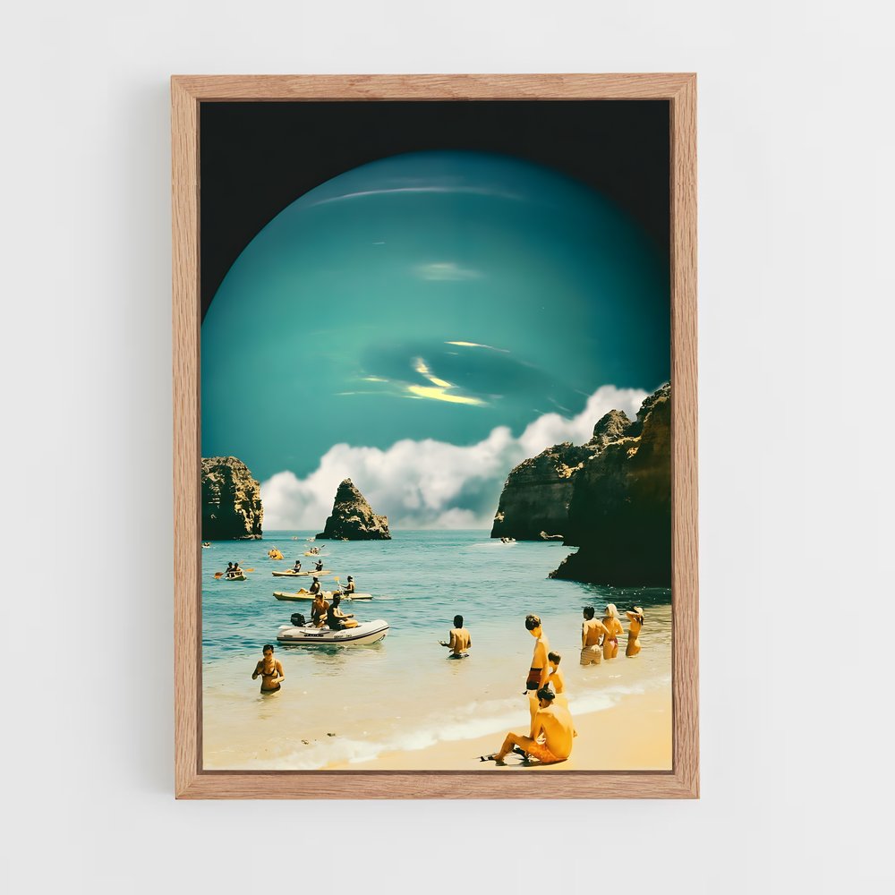 Poster Plage Surréaliste – affiche Art spatial (vue 4)